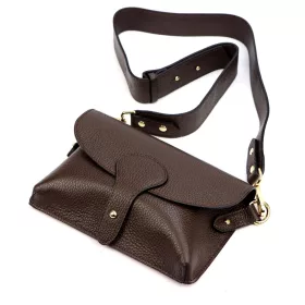    Dámska kožená kabelka cez rameno Luka 24-076 hnedá 22 x 15 x 6 cm