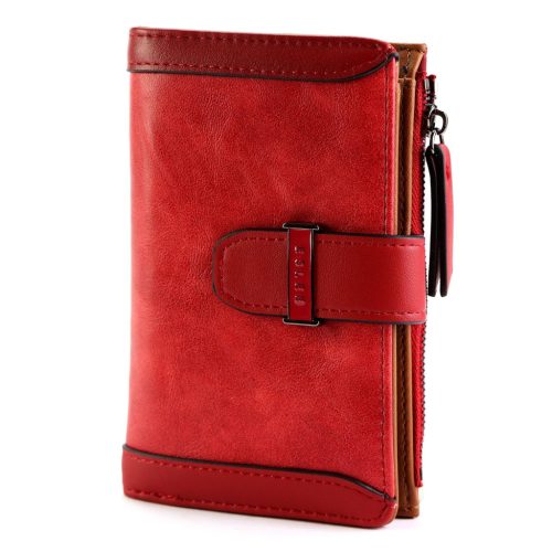 Eslee 99379 piros női rostbőr pénztárca 9.5 x 15.5 x 3.5 cm