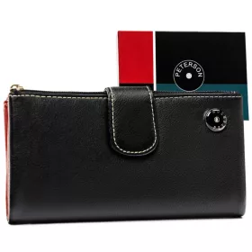    Dámska kožená peňaženka Peterson PTN D24-L-MNK čierna 15 x 8,5 x 3 cm