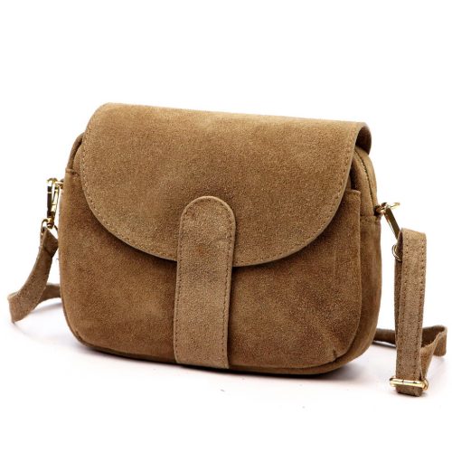Luka 24-099 taupe női velúr bőr bőr kézitáska 23 x 18 x 10 cm