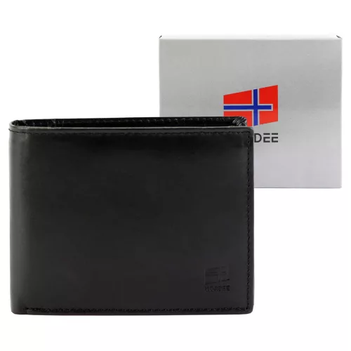  Pánska kožená peňaženka Nordee SLANGE N992 čierna