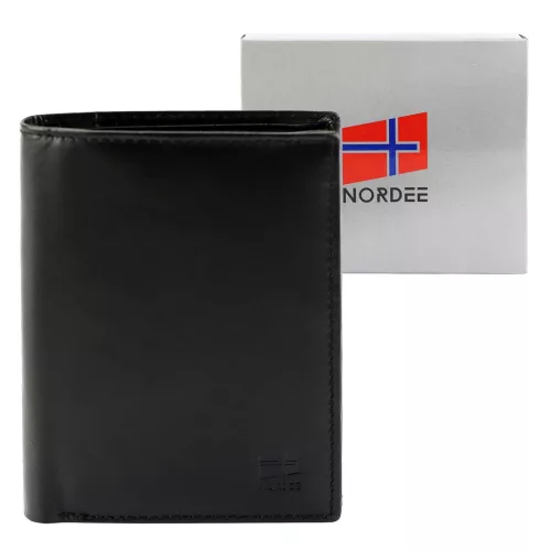  Pánska kožená peňaženka Nordee SLANGE N4 čierna
