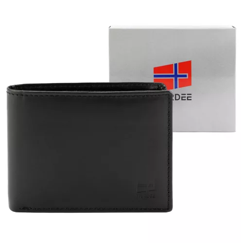  Pánska kožená peňaženka Nordee SLANGE 035 čierna