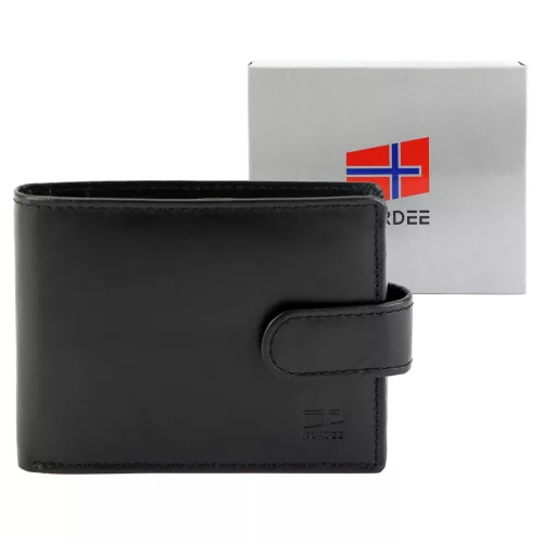  Pánska kožená peňaženka Nordee SLANGE 035L čierna