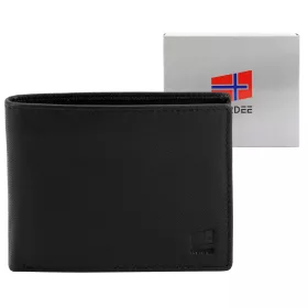    Nordee HARE N992 čierna pánska kožená peňaženka 12,5 x 9,5 x 3 cm