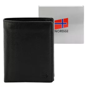    Nordee HARE N4 čierna pánska kožená peňaženka 9,5 x 12,5 x 3 cm