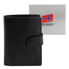    Pánska kožená peňaženka Nordee HARE N4L čierna 10,3 x 12,5 x 3 cm