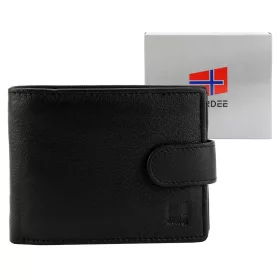    Pánska kožená peňaženka Nordee HARE 035L čierna 12,5 x 9,5 x 3 cm