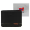  Nordee HJORT N992 čierna pánska kožená peňaženka 12,5 x 9,5 x 3 cm
