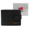  Pánska peňaženka Nordee HJORT N992L z čiernej hovädzej kože 13 x 9,5 x 3 cm