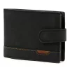  Pánska peňaženka Nordee HJORT N992L z čiernej hovädzej kože 13 x 9,5 x 3 cm