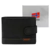  Pánska peňaženka Nordee HJORT N992L z čiernej hovädzej kože 13 x 9,5 x 3 cm