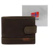  Pánska kožená peňaženka Nordee HJORT N992L hnedej farby 13 x 9,5 x 3 cm