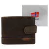  Pánska kožená peňaženka Nordee HJORT N992L hnedej farby 13 x 9,5 x 3 cm