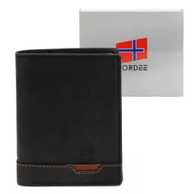    Nordee HJORT N4 čierna pánska kožená peňaženka 9,5 x 12,5 x 3 cm