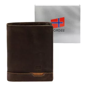    Pánska kožená peňaženka Nordee HJORT N4 hnedá 9,5 x 12,5 x 3 cm