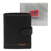  Nordee HJORT N4L čierna pánska kožená peňaženka 10,5 x 12,5 x 3 cm