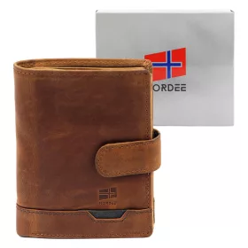   Pánska kožená peňaženka Nordee HJORT N4L v koňakovej farbe 10,5 x 12,5 x 3 cm