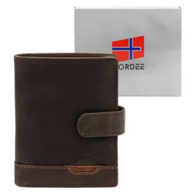    Pánska kožená peňaženka Nordee HJORT N4L hnedej farby 10,5 x 12,5 x 3 cm