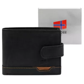    Nordee HJORT 035L čierna pánska kožená peňaženka 11,5 x 9 x 2,5 cm