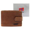  Pánska kožená peňaženka Nordee HJORT 035L v koňakovej farbe 11,5 x 9 x 2,5 cm