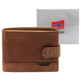    Pánska kožená peňaženka Nordee HJORT 8806A v koňakovej farbe 13 x 9,5 x 3 cm