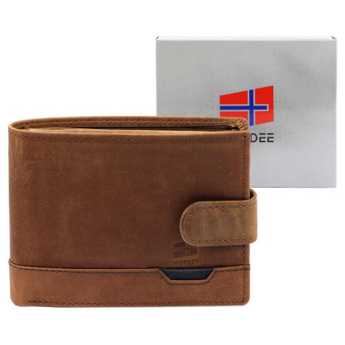  Pánska kožená peňaženka Nordee HJORT 8806A v koňakovej farbe 13 x 9,5 x 3 cm
