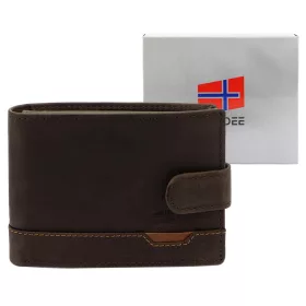    Pánska kožená peňaženka Nordee HJORT 8806A hnedá 13 x 9,5 x 3 cm