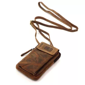    Pánska kožená taška na krk, opasok Nordee DOH-SP-03 s držiakom na telefón 11 x 19,5 x 5,5 cm