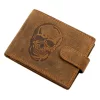  Nordee L895 SKULL pánska kožená peňaženka hnedej farby 12,5 x 9,8 x 2,5 cm