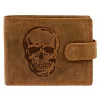  Nordee L895 SKULL pánska kožená peňaženka hnedej farby 12,5 x 9,8 x 2,5 cm