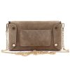 Luka 25-001 taupe női velúr bőr bőr kézitáska 22 x 12.5 x 6 cm