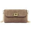 Luka 25-001 taupe női velúr bőr bőr kézitáska 22 x 12.5 x 6 cm