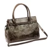  Dámska kožená kabelka cez rameno, crossbody kabelka Luka 20-054 MN tmavohnedá 36 x 26 x 14 cm