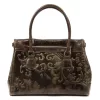  Dámska kožená kabelka cez rameno, crossbody kabelka Luka 20-054 MN tmavohnedá 36 x 26 x 14 cm