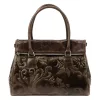 Dámska kožená kabelka cez rameno, crossbody kabelka Luka 20-054 MN tmavohnedá 36 x 26 x 14 cm