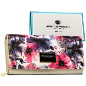   Dámska peňaženka Peterson PTN PX20-PF1 s farebným kvetinovým vzorom 19,5 x 10 x 2,8 cm