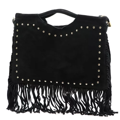  Dámska kožená kabelka Luka 25-018 čierna, crossbody 34 x 25 x 5 cm