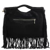  Dámska kožená kabelka Luka 25-018 čierna, crossbody 34 x 25 x 5 cm