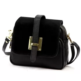    Dámska kožená kabelka cez rameno Luka 25-034 čierna 21 x 19 x 10 cm