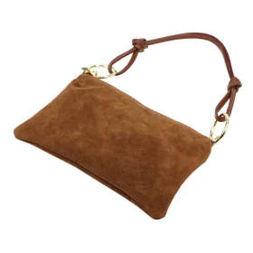    Dámska hnedá semišová kožená kabelka Luka 24-097 MN 24 x 15,5 x 4 cm