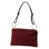  Dámska kožená kabelka Luka 24-097 MN bordovej farby, taška cez rameno 24 x 15,5 x 4 cm
