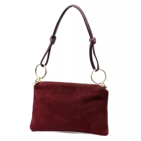   Dámska kožená kabelka Luka 24-097 MN bordovej farby, taška cez rameno 24 x 15,5 x 4 cm