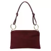  Dámska kožená kabelka Luka 24-097 MN bordovej farby, taška cez rameno 24 x 15,5 x 4 cm