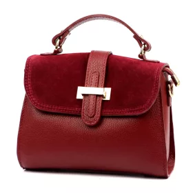    Dámska kožená kabelka Luka 25-035 bordovej farby, taška cez rameno 24,5 x 19 x 10 cm