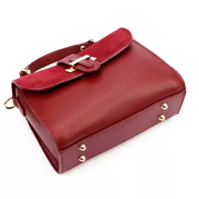    Dámska kožená kabelka Luka 25-035 bordovej farby, taška cez rameno 24,5 x 19 x 10 cm