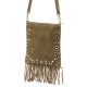 Luka 25-037 taupe női velúr bőr bőr kézitáska 22 x 24 x 4 cm