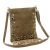 Luka 25-037 taupe női velúr bőr bőr kézitáska 22 x 24 x 4 cm