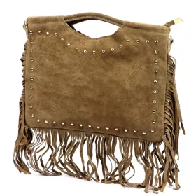    Dámska kožená kabelka Luka 25-018 v lieskovo-orieškovej farbe, crossbody 34 x 25 x 5 cm