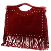  Dámska kožená kabelka Luka 25-018 bordovej farby, crossbody 34 x 25 x 5 cm